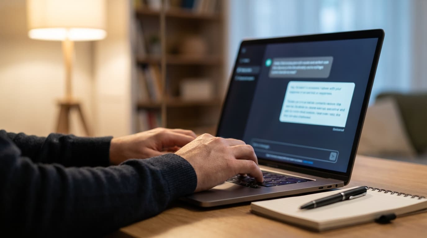 Pokalbio sąsaja su AI, rodanti kaip rašyti efektyvius nurodymus